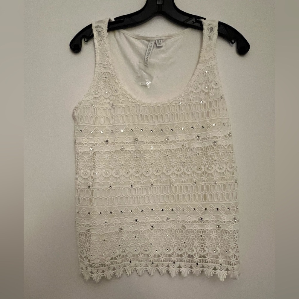 Brand New Forever New Women’s Elegant White Lace Tank Top, Size 6